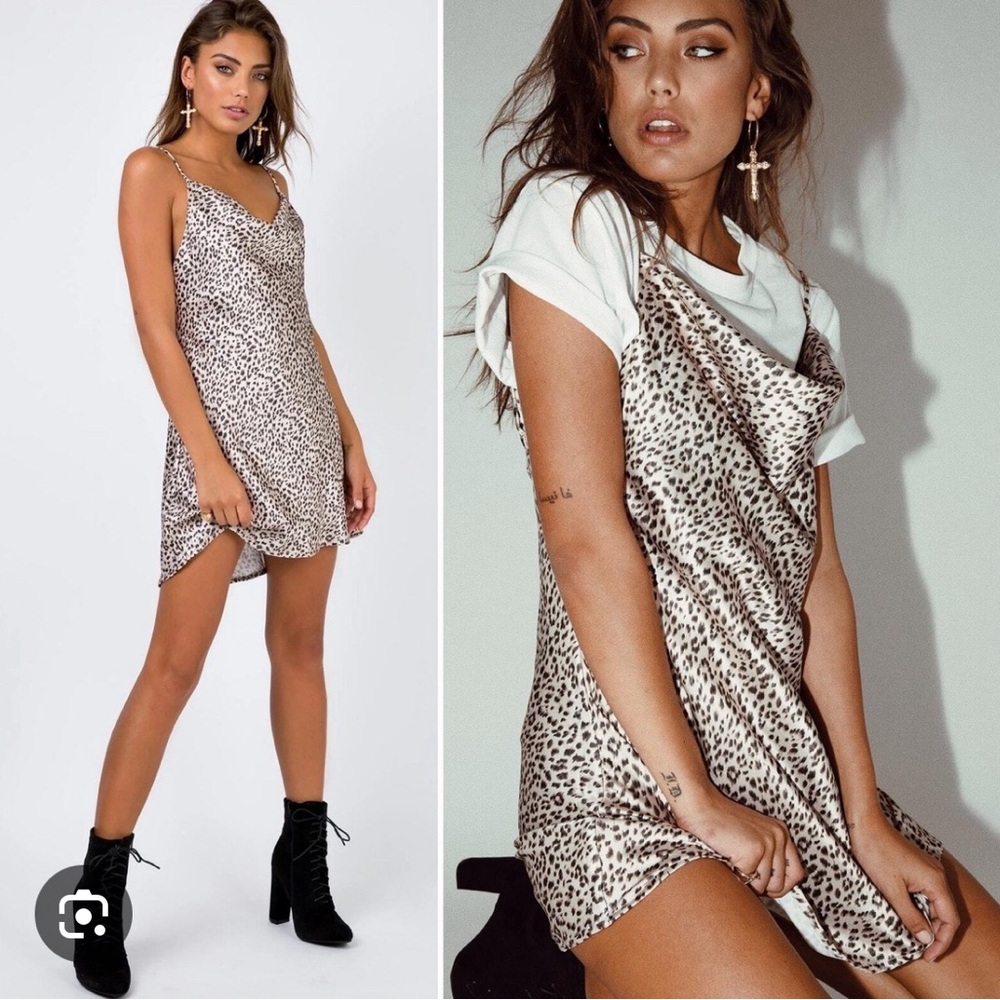 Princess Polly Leopard Print Slip Mini Dress
